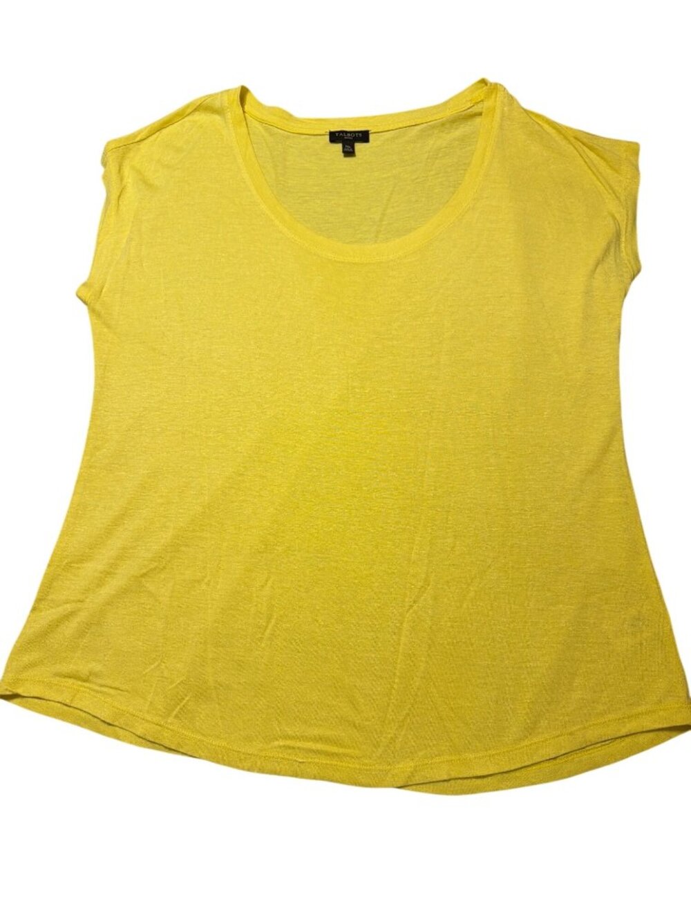 Talbots Yellow Short Sleeve T Shirt Scoop Neck Comfort Everyday Sz Medium Petite